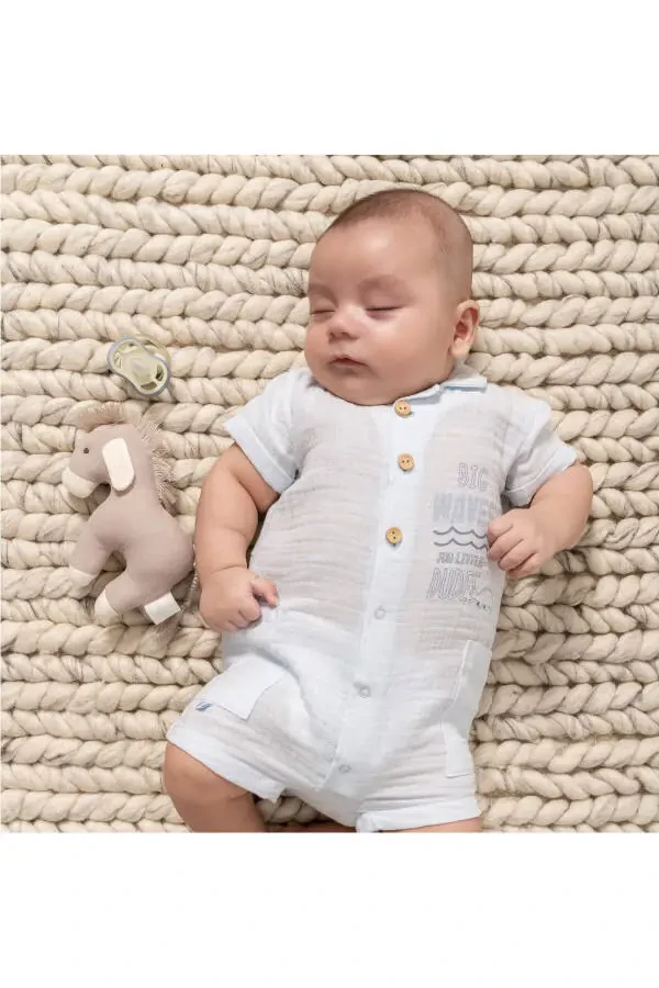 MALE BABY ROMPER 100% COTTON DOUBLE POCKET DETAILED 2025 SUMMER SEASON - 2