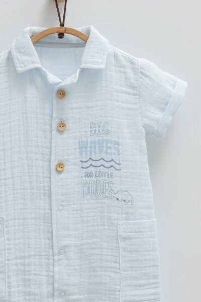MALE BABY ROMPER 100% COTTON DOUBLE POCKET DETAILED 2025 SUMMER SEASON - 3