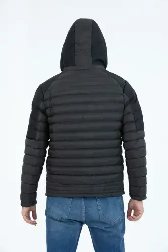 MALE SHORT DETACHABLE HOODED PADDED WATER-REPELLENT CLASSIC PUFFER JACKET 9710-anthracite - 3