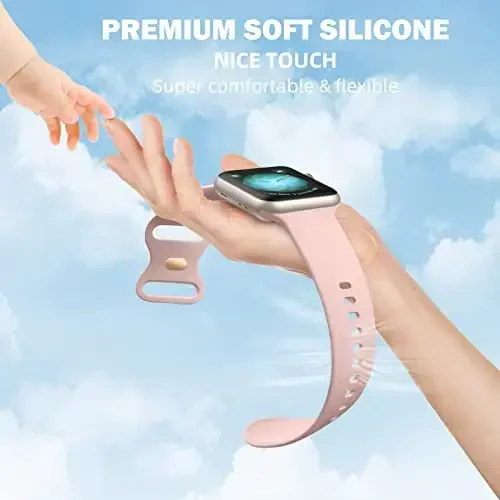 Maledan 6 Pack Bands Apple Watch Band 38mm 40mm 41mm 42mm 44mm 45mm 46mm 49mm ayollar erkaklar uchun mos, iWatch Apple Watch Series 11 10 9 8 7 6 5 4 3 2 1 SE Ultra uchun yumshoq silikon sport bandi - 4