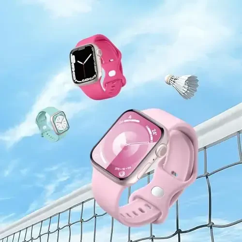 Maledan 6 Pack Bands Apple Watch Band 38mm 40mm 41mm 42mm 44mm 45mm 46mm 49mm ayollar erkaklar uchun mos, iWatch Apple Watch Series 11 10 9 8 7 6 5 4 3 2 1 SE Ultra uchun yumshoq silikon sport bilaguzuk tasmasi - 5