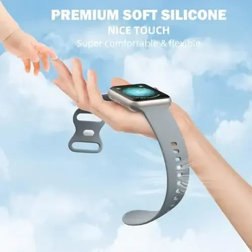 Maledan 6 Pack Bands Apple Watch Band 38mm 40mm 41mm 42mm 44mm 45mm 46mm 49mm ayollar erkaklar uchun mos, iWatch Apple Watch Series 11 10 9 8 7 6 5 4 3 2 1 SE Ultra uchun yumshoq silikon sport tasma - 2