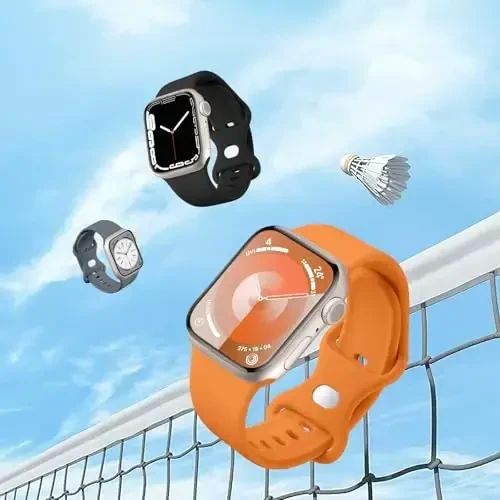 Maledan 6 Pack Bands Apple Watch Band 38mm 40mm 41mm 42mm 44mm 45mm 46mm 49mm ayollar erkaklar uchun mos, iWatch Apple Watch Series 11 10 9 8 7 6 5 4 3 2 1 SE Ultra uchun yumshoq silikon sport tasma - 3