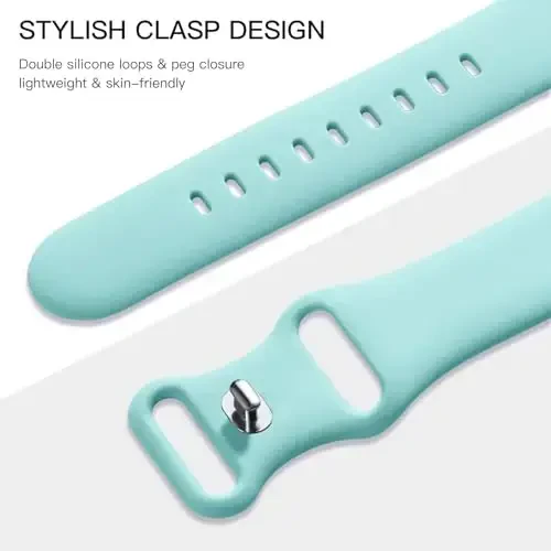 Maledan 6 Pack Bands Apple Watch Band 38mm 40mm 41mm 42mm 44mm 45mm 46mm 49mm ayollar erkaklar uchun mos, iWatch Apple Watch Series 11 10 9 8 7 6 5 4 3 2 1 SE Ultra uchun yumshoq silikon sport tasmasi - 3