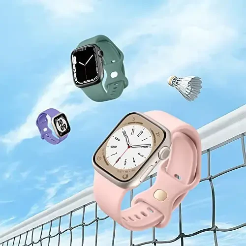 Maledan 6 Pack Bands Apple Watch Band 38mm 40mm 41mm 42mm 44mm 45mm 46mm 49mm ayollar erkaklar uchun mos keladi, iWatch Apple Watch Series 11 10 9 8 7 6 5 4 3 2 1 SE Ultra uchun yumshoq silikon sport bilaguzuk - 3