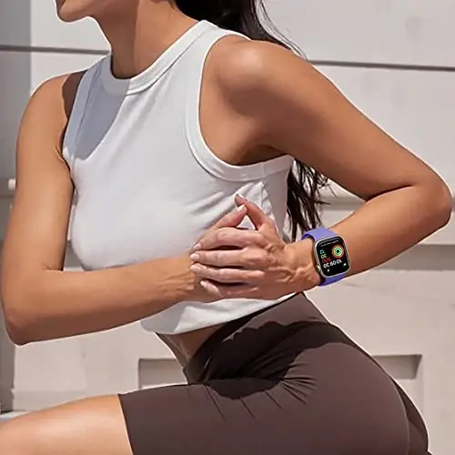 Maledan 6 Pack Bands Apple Watch Band 38mm 40mm 41mm 42mm 44mm 45mm 46mm 49mm Women Men uchun mos, iWatch Apple Watch Series 11 10 9 8 7 6 5 4 3 2 1 SE Ultra uchun yumshoq silikon sport bandi - 4