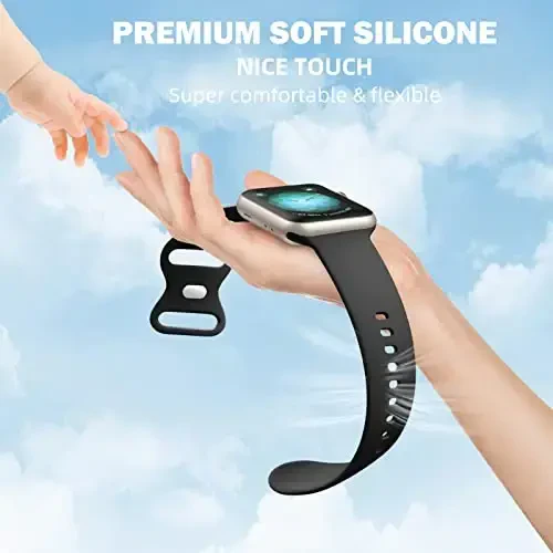 Maledan 6 Pack Bands Apple Watch Band 38mm 40mm 41mm 42mm 44mm 45mm 46mm 49mm Women Men uchun mos, iWatch Apple Watch Series 11 10 9 8 7 6 5 4 3 2 1 SE Ultra uchun yumshoq silikon sport bilaguzuk - MALEDAN (1)