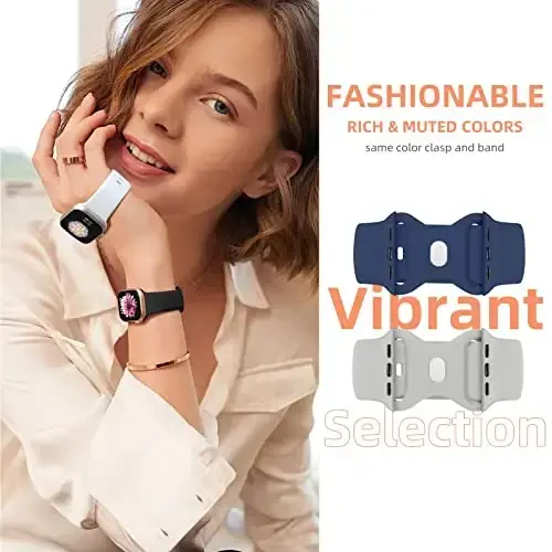 Maledan 6 Pack Bands Apple Watch Band 38mm 40mm 41mm 42mm 44mm 45mm 46mm 49mm Women Men uchun mos, iWatch Apple Watch Series 11 10 9 8 7 6 5 4 3 2 1 SE Ultra uchun yumshoq silikon sport bilaguzuk - 6