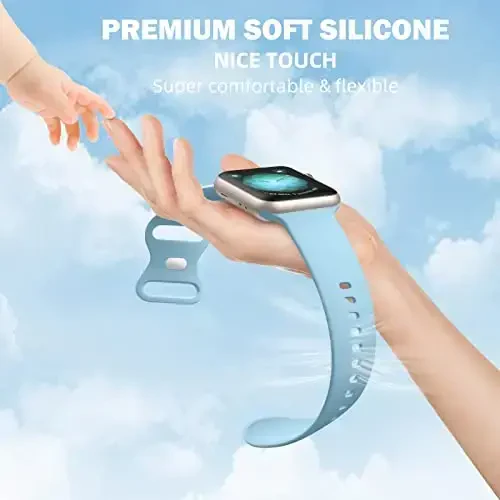 Maledan 6 Pack Bands Apple Watch Band 38mm 40mm 41mm 42mm 44mm 45mm 46mm 49mm Women Men uchun mos, iWatch Apple Watch Series 11 10 9 8 7 6 5 4 3 2 1 SE Ultra uchun yumshoq silikon sport bilaguzuk - MALEDAN (1)