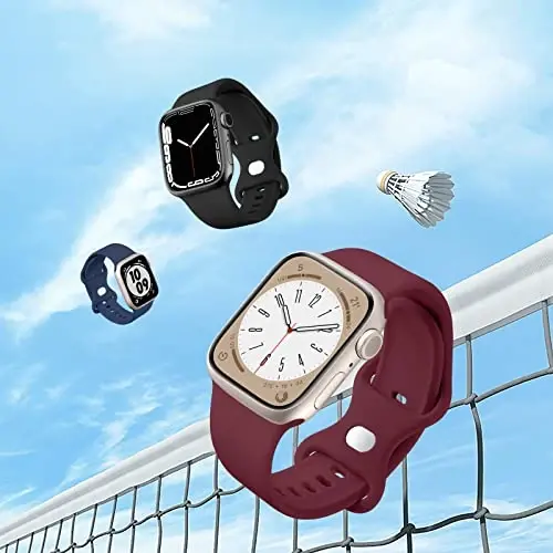 Maledan 6 Pack Bands Apple Watch Band 38mm 40mm 41mm 42mm 44mm 45mm 46mm 49mm Women Men uchun mos, iWatch Apple Watch Series 11 10 9 8 7 6 5 4 3 2 1 SE Ultra uchun yumshoq silikon sport bilaguzuk. - 3