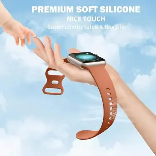 Maledan 6 Pack Bands Apple Watch Band 38mm 40mm 41mm 42mm 44mm 45mm 46mm 49mm Women Men uchun mos, iWatch Apple Watch Series 11 10 9 8 7 6 5 4 3 2 1 SE Ultra uchun yumshoq silikon sport bilaguzuk - 2