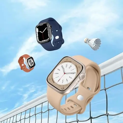 Maledan 6 Pack Bands Apple Watch Band 38mm 40mm 41mm 42mm 44mm 45mm 46mm 49mm Women Men uchun mos, iWatch Apple Watch Series 11 10 9 8 7 6 5 4 3 2 1 SE Ultra uchun yumshoq silikon sport bilaguzuk - 3
