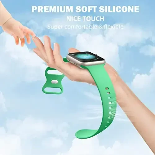 Maledan 6 Pack Bands Apple Watch Band 38mm 40mm 41mm 42mm 44mm 45mm 46mm 49mm Women Men uchun mos keladi, iWatch Apple Watch Series 11 10 9 8 7 6 5 4 3 2 1 SE Ultra uchun yumshoq silikon sport bilaguzuk - MALEDAN (1)