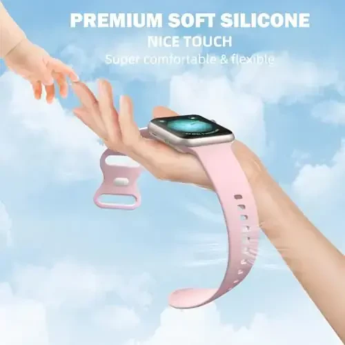 Maledan 6 Pack Bands Compatible for Apple Watch Band 38mm 40mm 41mm 42mm 44mm 45mm 46mm 49mm Women Men, Soft Silicone Sport Band Strap for iWatch Apple Watch Series 11 10 9 8 7 6 5 4 3 2 1 SE Ultra - 4