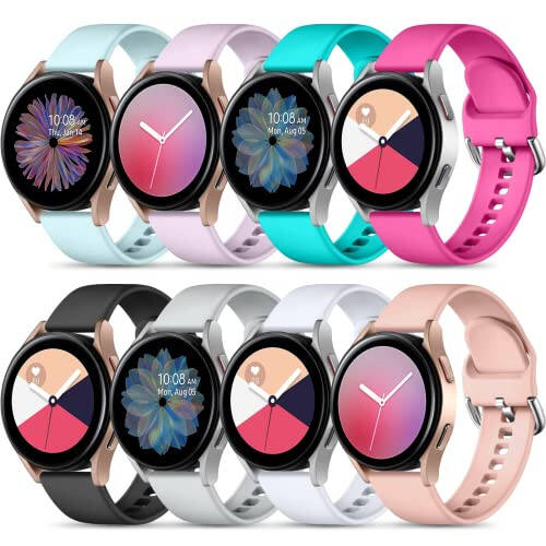 Maledan Samsung Galaxy Watch 6 Band/Galaxy Watch 4/Galaxy Watch 5 Band 40mm 44mm, Galaxy Watch 4 6 Classic/Galaxy Watch 5 Pro/Watch 3 Band, 20mm Yumshoq Silikon Bilaguchigi Ayollar va Erkaklar uchun Kichik - 1