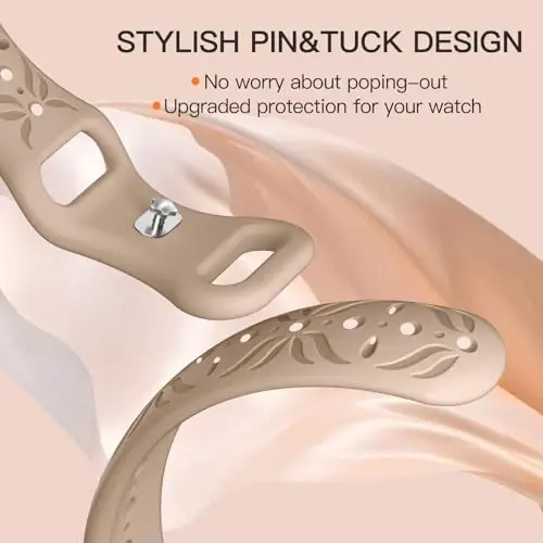 Maledan Slim naqshli tasmalar Fitbit Sense/Versa 3/Versa 4/Sense 2 tasmalariga mos keladi, ayollar va erkaklar uchun zamonaviy oʻyiqli nafas oladigan bilaguzuk tasmasi Fitbit Sense/Versa 3/4/Sense 2 soat tasmalariga - 4