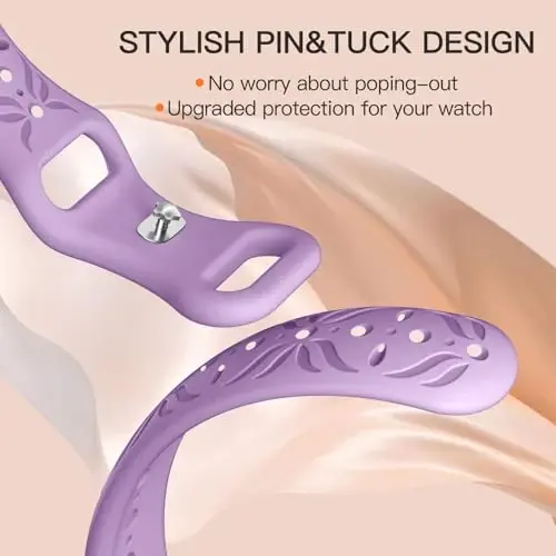 Maledan Slim Pattern Bands Compatible for Fitbit Sense/Versa 3/Versa 4/Sense 2 Bands Women Men, Stylish Hollow-out Breathable Bracelet Strap Wrist Bands for Fitbit Sense/Versa 3/4/Sense 2 Watch Bands - 5