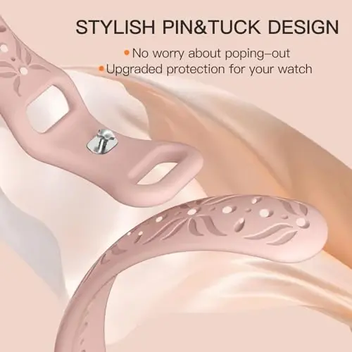 Maledan Slim Pattern Bands Fitbit Sense/Versa 3/Versa 4/Sense 2 Bands Ayollar Erkaklar uchun mos, Stylish Hollow-out Nafas oladigan Bilaguzuk Tasmalar Fitbit Sense/Versa 3/4/Sense 2 Soat Tasmalar - 4