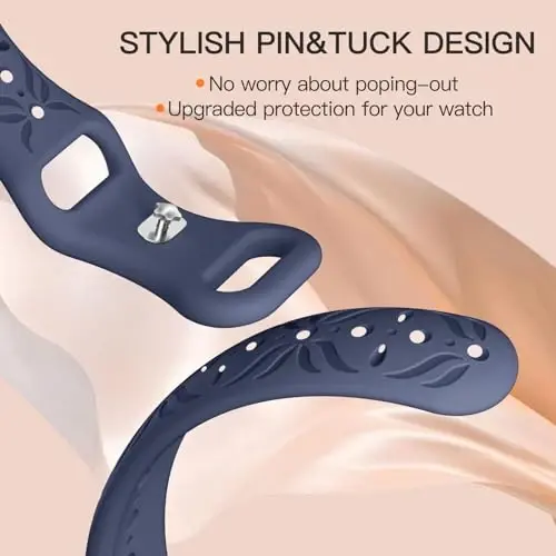 Maledan Slim Pattern Bands Fitbit Sense/Versa 3/Versa 4/Sense 2 tasmalariga mos ayollar erkaklar uchun nafis o'yiqli nafas oladigan bilaguzuk tasmasi Fitbit Sense/Versa 3/4/Sense 2 soat tasmalar - 4