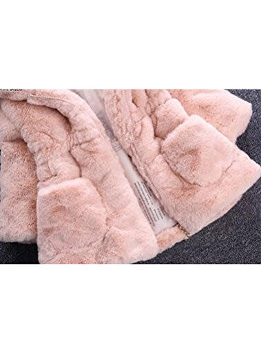 Mallimoda Girls Winter Warm Coats Ear Hooded Faux Fur Fleece Jacket - 4