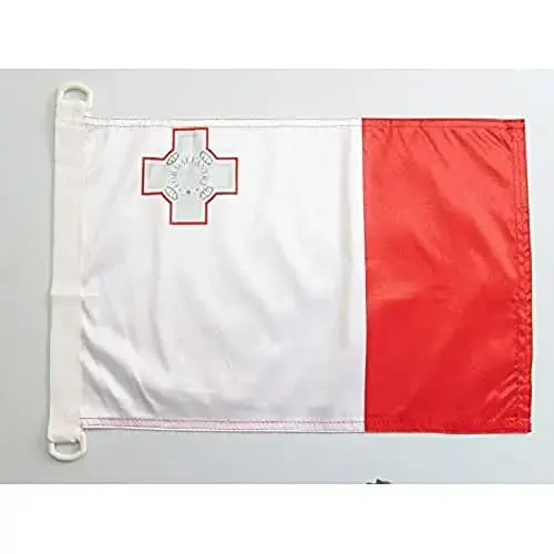 Malta NAUTICAL Flag 18'' x 12'' - Maltese flags 30 x 45 cm. - Banner 12x18 in for boat - AZ FLAG 