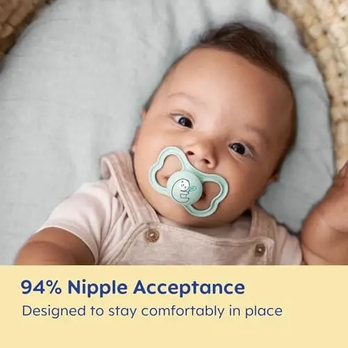MAM Air Pacifiers, Binky for 16+ Months, BPA-Free Silicone Nipple, Ideal for Sensitive Skin & Breastfed Newborns, Easy to Clean, Developed with Medical Experts, 4 Count (Pack of 1) Binkies - 6