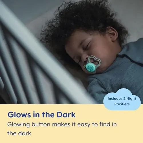 MAM Air Day & Night Baby Pacifier, for Sensitive Skin, Glows in The Dark, 16+ Months, Girl, 4 Count - 3
