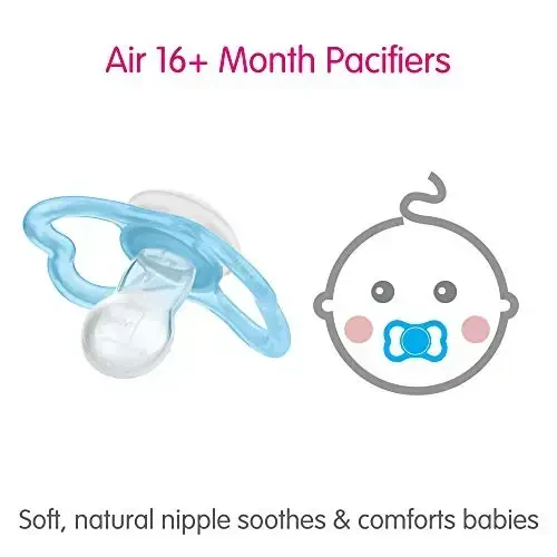 MAM Air Day & Night Baby Pacifier, for Sensitive Skin, Glows in The Dark, 3 Pack, 16+ Months, Unisex - 3