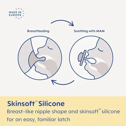 MAM Air Matte Pacifiers, Binky for 16+ Months, BPA-Free Silicone Nipple, Ideal for Sensitive Skin & Breastfed Newborns, Easy to Clean, Developed with Medical Experts, 2 Count Binkies - 5