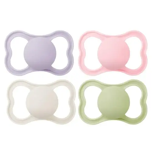 MAM Air Pacifiers, Binky for 16+ Months, BPA-Free Silicone Nipple, Ideal for Sensitive Skin & Breastfed Newborns, Easy to Clean, Developed with Medical Experts, 4 Count (Pack of 1) Binkies - MAM