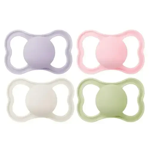MAM Air Pacifiers, Binky for 16+ Months, BPA-Free Silicone Nipple, Ideal for Sensitive Skin & Breastfed Newborns, Easy to Clean, Developed with Medical Experts, 4 Count (Pack of 1) Binkies - MAM