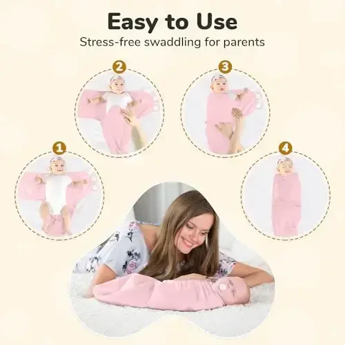 Mama Cheetah Baby Swaddle Blanket 3-6 Month, Organic Cotton Swaddle Sleep Sack Size Large, Large Swaddle Wrap, Easy Swaddles for Girls, 3-Pack, Pink - 3