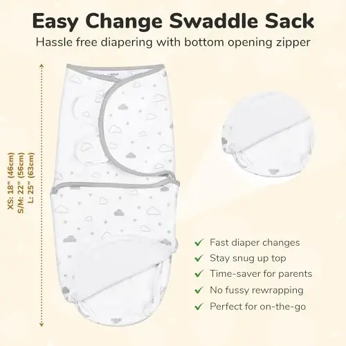 Mama Cheetah Baby Swaddle Blanket with Zipper, Newborn Swaddle Sack, Baby Swaddles Sleep Sack 0-3 Months, Baby Swaddle Wrap for Baby Boy & Baby Girl, 3-Pack - 3