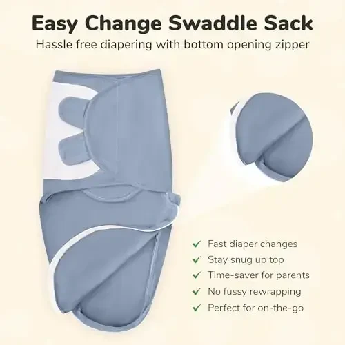 Mama Cheetah Baby Swaddle Blanket with Zipper, Newborn Swaddle Sack, Baby Swaddles Sleep Sack 0-3 Months, Baby Swaddle Wrap for Baby Boy & Girl, 3-Pack - 3