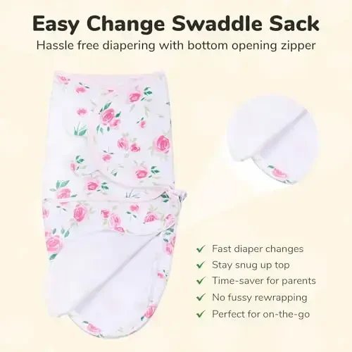 Mama Cheetah Baby Swaddle Blanket with Zipper, Newborn Swaddle Sack, Baby Swaddles Sleep Sack 0-3 Months, Baby Swaddle Wrap for Baby Boy & Girl, 3-Pack - 5