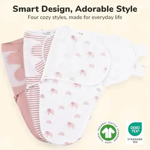 Mama Cheetah Baby Swaddle Blanket with Zipper, Newborn Swaddle Sack, Baby Swaddles Sleep Sack 0-3 Months, Baby Swaddle Wrap for Baby Boy & Girl, 3-Pack - 2