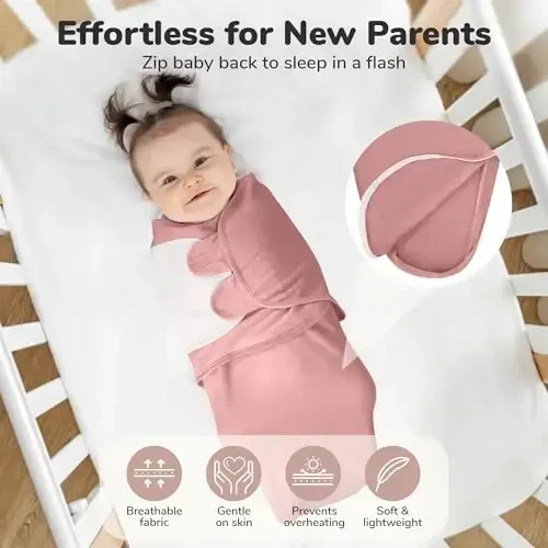 Mama Cheetah Baby Swaddle Blanket with Zipper, Newborn Swaddle Sack, Baby Swaddles Sleep Sack 0-3 Months, Baby Swaddle Wrap for Baby Boy & Girl, 3-Pack - 5