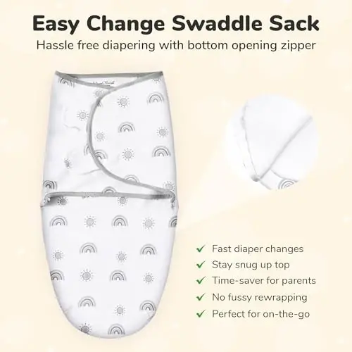 Mama Cheetah Baby Swaddle Blanket with Zipper, Newborn Swaddle Sack, Baby Swaddles Sleep Sack 3-6 Months, Baby Swaddle Wrap for Baby Boy & Baby Girl, 3-Pack - 5