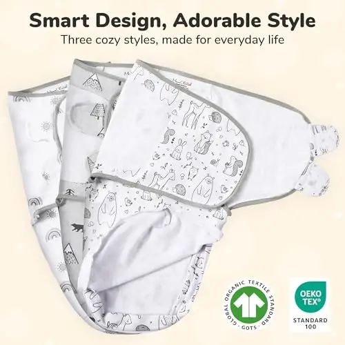 Mama Cheetah Baby Swaddle Blanket with Zipper, Newborn Swaddle Sack, Baby Swaddles Sleep Sack 4-7 lbs, Baby Swaddle Wrap for Baby Boy & Baby Girl, 3-Pack - 2