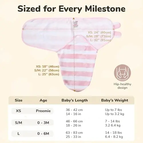 Mama Cheetah Baby Swaddle Sack 3-6 Month, Organic Cotton Swaddling Sleep Sack, Infant Swaddle Blanket Size Large, Swaddle Wrap, Easy Swaddles for Girl, 3-Pack - 4