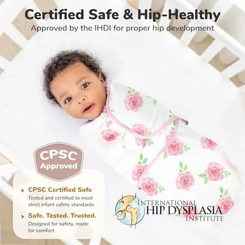 Mama Cheetah Baby Swaddle Sack 3-6 Month, Organic Cotton Swaddling Sleep Sack, Infant Swaddle Blanket Size Large, Swaddle Wrap, Easy Swaddles for Girl, 3-Pack - 7