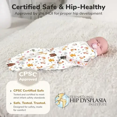 Mama Cheetah Baby Swaddle Sack, Organic Cotton Swaddle Blanket, Adjustable Swaddle Sleep Sacks, Easy Swaddles for Boy Girl 0-3 Month, Baby Essentials, 3-Pack - 7