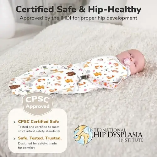 Mama Cheetah Baby Swaddle Sack, Organic Cotton Swaddle Blanket, Adjustable Swaddle Sleep Sacks, Easy Swaddles for Boy Girl 0-3 Month, Baby Essentials, 3-Pack - 7