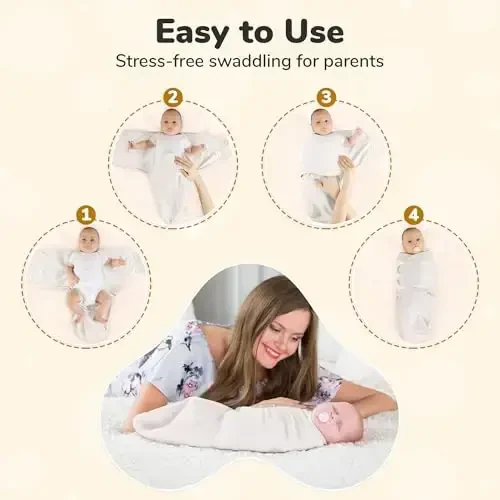 Mama Cheetah Baby Swaddle Sack, Organic Cotton Swaddle Blanket, Adjustable Swaddle Sleep Sacks, Easy Swaddles for Boy Girl 0-3 Month, Baby Essentials, 4-Pack - 4