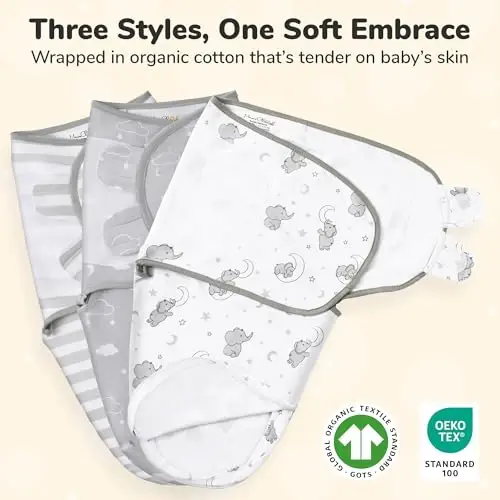 Mama Cheetah Baby Swaddle Sack, Organic Swaddle Blanket, Newborn Swaddle Sack, Adjustable Baby Wrap Sling, Easy Swaddle for 0-3 Months Boy and Girl - ORGANIC (1)