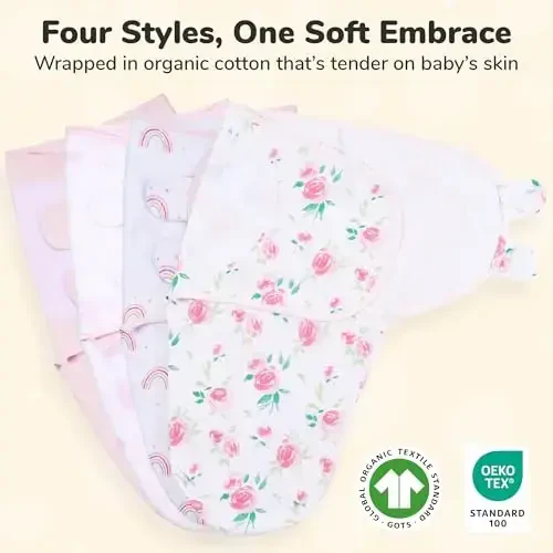 Mama Cheetah Baby Swaddle Sack, Organic Swaddle Blanket, Newborn Swaddle Sleep Sacks, Adjustable Infant Swaddle Wrap, Easy Swaddles for Boy Girl 0-3 Month 