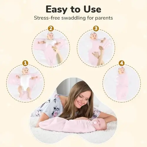 Mama Cheetah Baby Swaddle Sack, Organic Swaddle Blanket, Newborn Swaddle Sleep Sacks, Adjustable Infant Swaddle Wrap, Easy Swaddles for Boy Girl 0-3 Month - 2