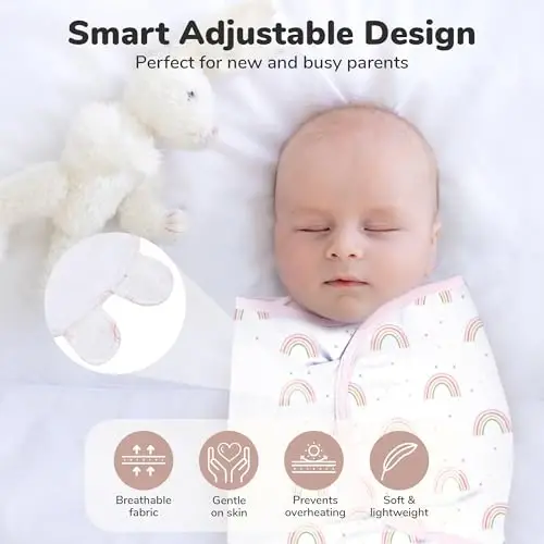 Mama Cheetah Baby Swaddle Sack, Organic Swaddle Blanket, Newborn Swaddle Sleep Sacks, Adjustable Infant Swaddle Wrap, Easy Swaddles for Boy Girl 0-3 Month - 5