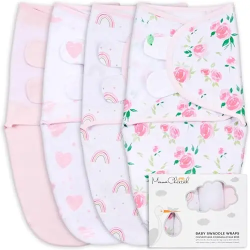 Mama Cheetah Baby Swaddle Sack, Organic Swaddle Blanket, Newborn Swaddle Sleep Sacks, Adjustable Infant Swaddle Wrap, Easy Swaddles for Boy Girl 0-3 Month - 7