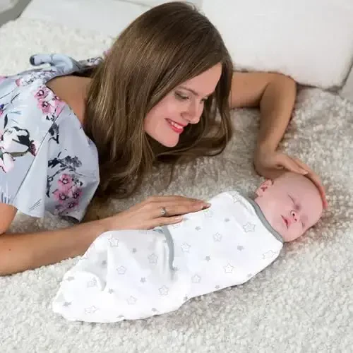 Mama Cheetah Baby Swaddle Sack, Organic Swaddle Blanket, Newborn Swaddling Sleep Sacks, Adjustable Easy Swaddles for Boy Girl 0-3 Month, Baby Essentials, Nursery Swaddling, 3-Pack - 7